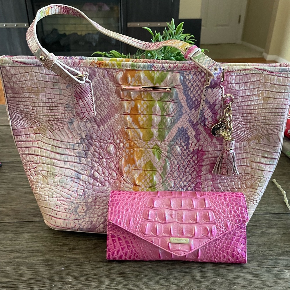 New Brahmin purse and matching wallet.